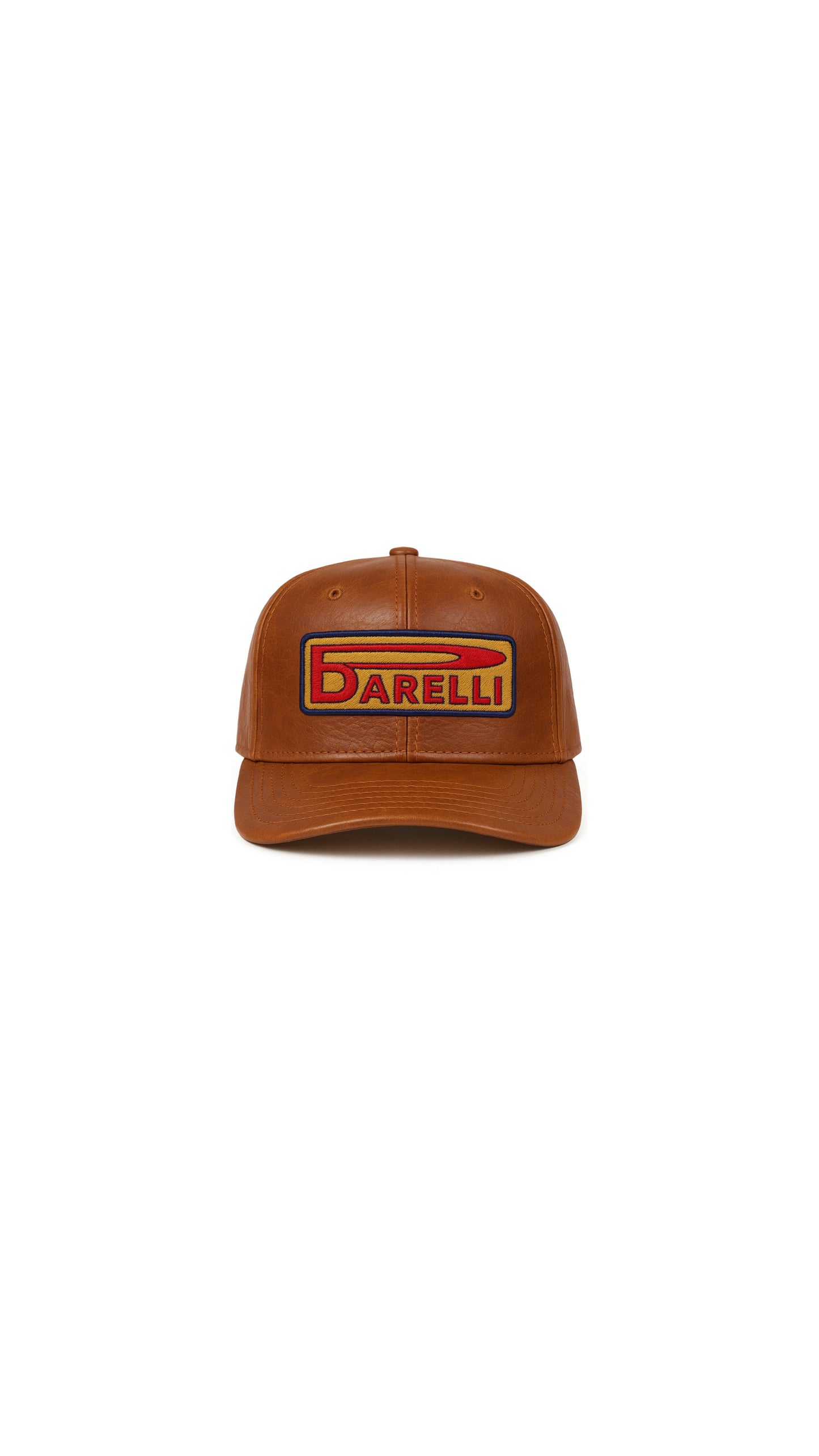 Barelli Classic Leather Snapback – Cognac Brown