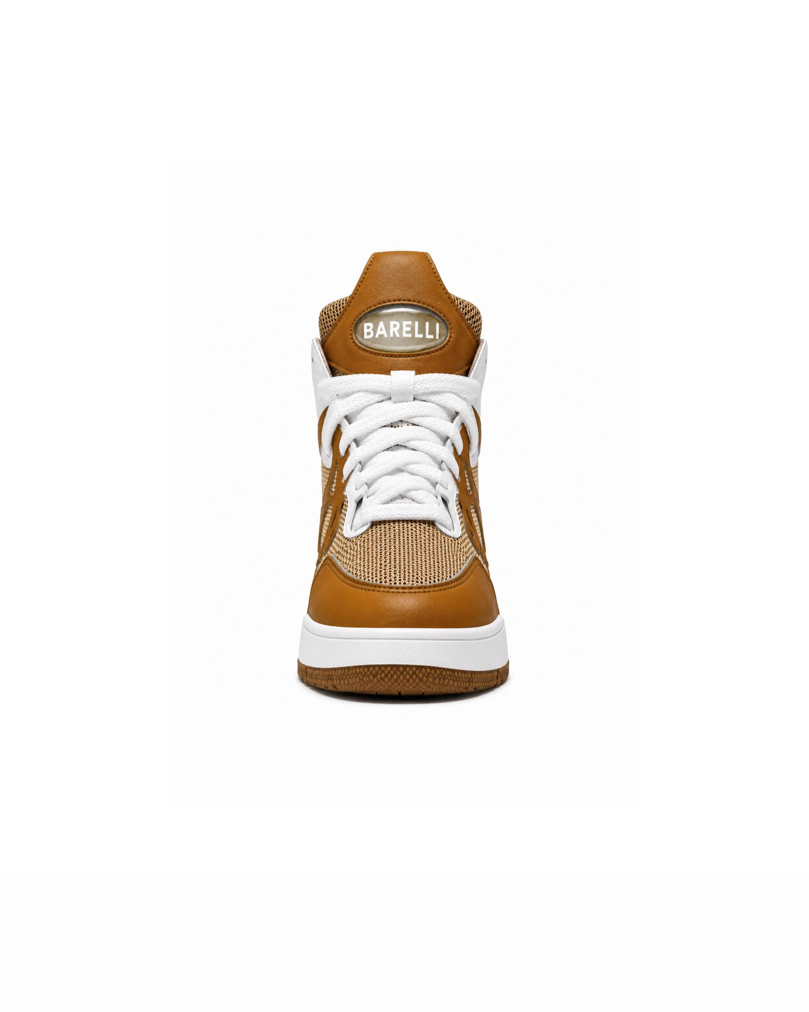 BARELLI Heritage Court Monarch High-Top Sneaker

Caramel / Ivory