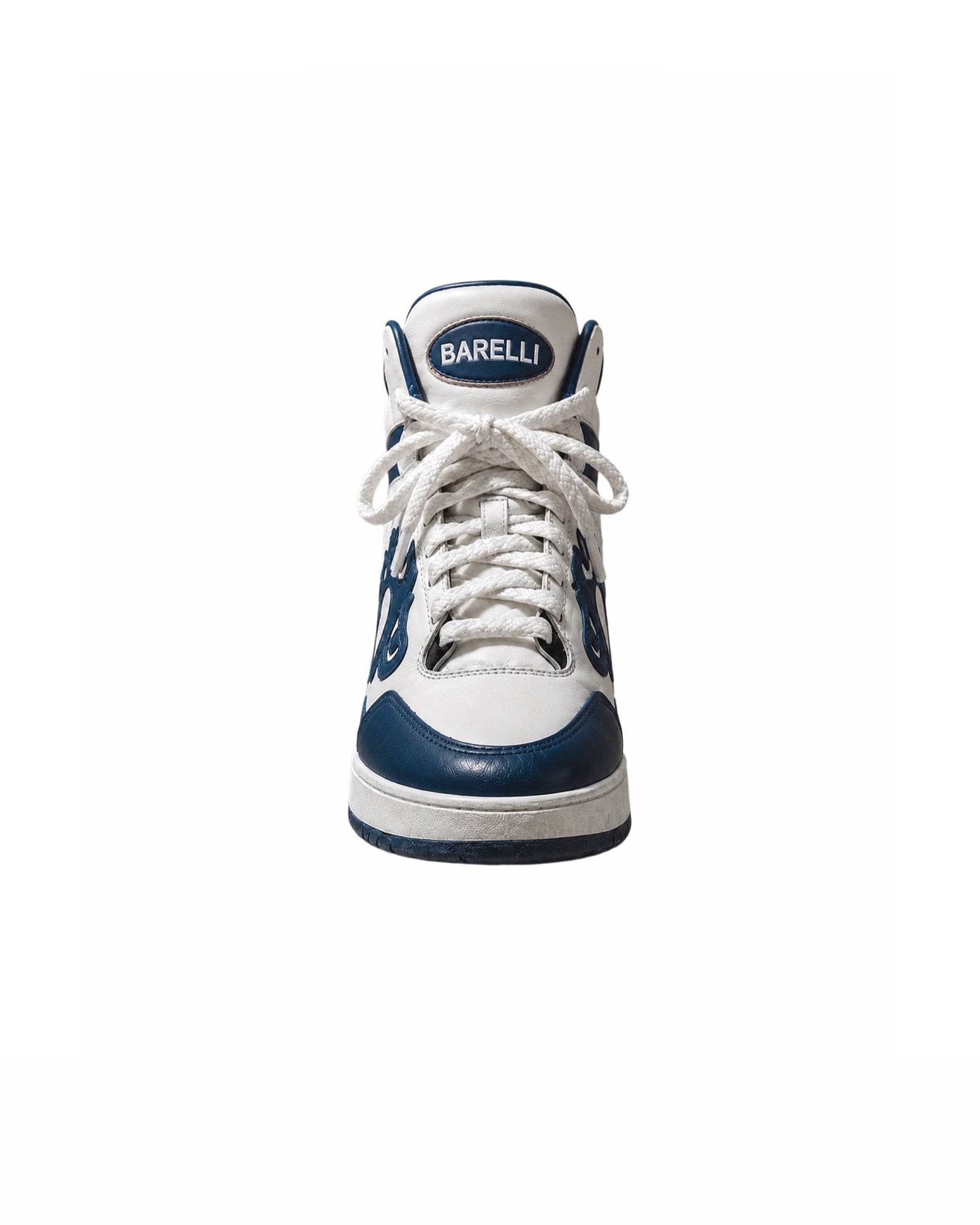 BARELLI Heritage Court High-Top Sneaker – White/Navy